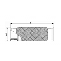 KF Flexible Bellow Braided DN16 Length 250 Stainless Steel 304 KF Flexible Bellow Braided DN16 Length 250 Stainless Steel 304