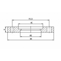 ISO-F Bored Weld Flange DN63 with Through Holes Stainless Steel 304 ISO-F Bored Weld Flange DN63 with Through Holes Stainless Steel 304