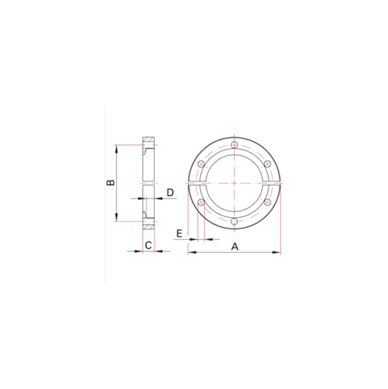 KF Bulkhead Clamp DN20 & DN25 Aluminium