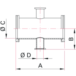 Cross Reducing 4-way DN63 ISO-K to DN25-KF Stainless Steel 304 Cross Reducing 4-way DN63 ISO-K to DN25-KF Stainless Steel 304