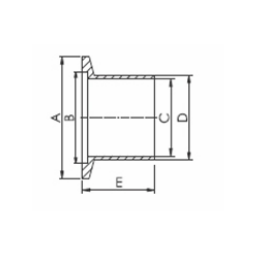 KF Half nipple DN25 length 70 stainless steel 304