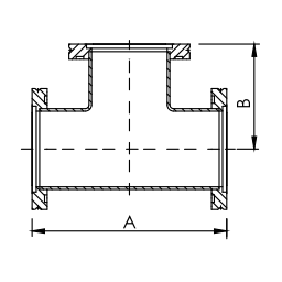 ISO-K Tee Equal DN63 Stainless Steel 304 ISO-K Tee Equal DN63 Stainless Steel 304