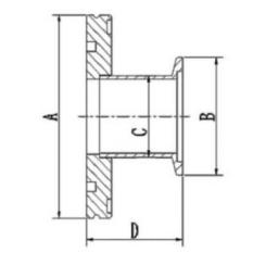 Adaptor DN63 ISO-K to DN16-KF Stainless Steel 304 Adaptor DN63 ISO-K to DN16-KF Stainless Steel 304