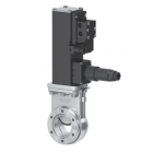 SERIES 01.0: MINI UHV GATE VALVE, pneumatic actuator single acting with closing spring (NC), no sol valve, with pos indicator