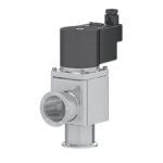 HV ANGLE VALVE with electromagnetic actuator, single acting with closing spring (NC), with control electro, with pos indicator